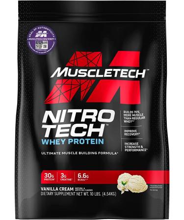 Muscletech Performance Series Nitro Tech Whey Peptides & Isolate Lean Musclebuilder Vanilla 10 lbs (4.54 kg)