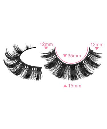 ALICROWN 3D Faux Mink Russian Strip Lashes - 15MM Fluffy DD Curl, 10 Pairs Wispy Eyes - Buy Online on GoSupps.com
