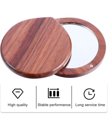 Beaupretty Portable Cosmetics Mirror | Compact Pocket Mirror with Wooden Frame | Personal Handheld Makeup Mirror for Travel - Buy Online on GoSupps.com