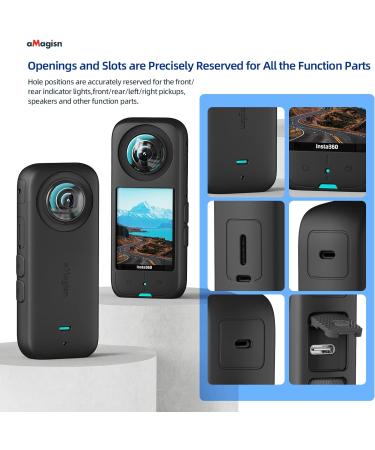 Insta360 X3 Silicone Protective Case + Lens Guards - Black | Anti-Scratch Body Cover & Waterproof Lens Protector by GAEKOL - Buy Online on GoSupps.com