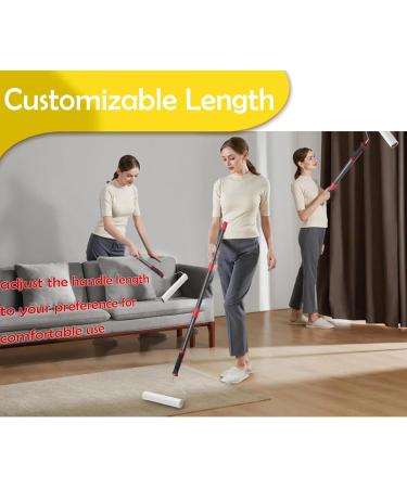Long Lint Roller for Floor & Carpet - 9.5 Extra Sticky Pet Hair Remover with 4 Refills - Giant Lint Roller for Couch Sofa & Car Cleaning - Buy Online on GoSupps.com