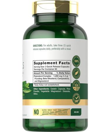 Carlyle Plant Sterols 1200 mg | 240 Ultra Potent Capsules | Non-GMO and Gluten Free Supplement | with Beta Sitosterol - Buy Online on GoSupps.com