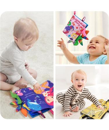 Dinosaur World Baby Cloth Book with 3D Tails | Soft Crinkle Activity Book for Early Education and Intelligence Development | Suitable for Babies 0-12 Months - Buy Online on GoSupps.com