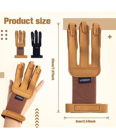 RMISODO 2-Piece Archery Glove Set for Shooting and Hunting | 3-Finger Leather Hand Protector - Buy Online on GoSupps.com