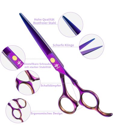 Purplebird 10-Piece Hairdressing Scissors Set - Professional Stainless Steel Hair Cutting Shears for Barbers & Beginners - Buy Online on GoSupps.com