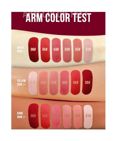 Matte Liquid Lipstick Makeup Set - 3 Pcs Long Lasting Smudge Proof Lip Gloss | High Pigmented Velvety Nude Red Lip Stain Gift Set for Women & Girls - Buy Online on GoSupps.com