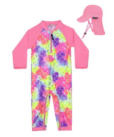 weVSwe Baby Toddler Boy Swimsuit UPF 50+ Sun Protection Rash Guard Swimwear with Crotch Zipper 0-3 Years 18-24 Months Fish Scale-2