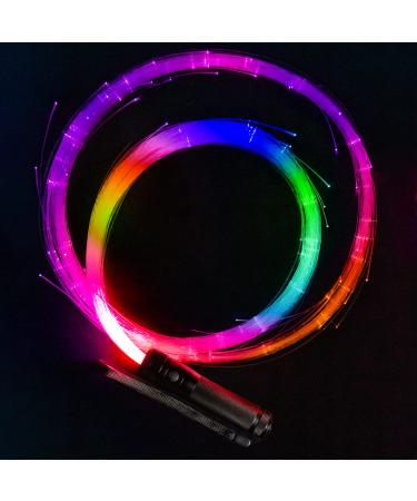 LED Fiber Optic Whip,Super Bright Dance Whips,360Swivel Pixel Rave Whip,42 Color Effect Modes,for Dancing,Parties,Light Shows,Concerts,Live Performances