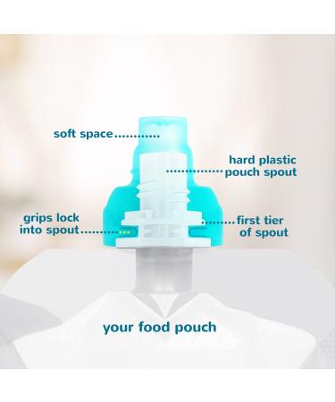 ChooMee Reusable Baby Food Squeeze Pouches - 10-Piece Set with 2 Sipn Valve Tops 5 Oz Ideal for Easy Feeding & Travel - Buy Online on GoSupps.com