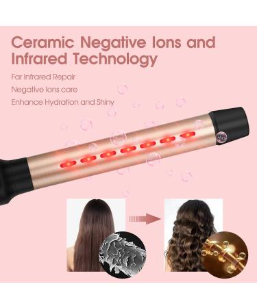Infrared 8 in 1 Curling Iron Set - Professional Interchangeable Ceramic Barrels for Long Hair - LED Temperature Control Glove & Clips Included - Buy Online on GoSupps.com
