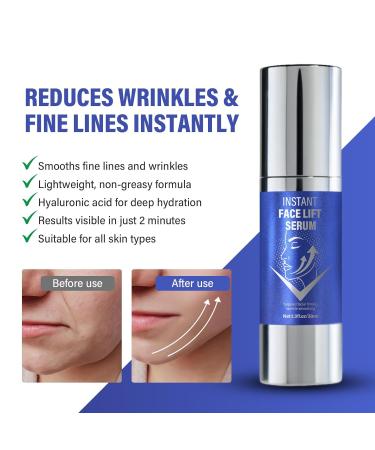 Instant Face Lift Serum Face Lifting & Skin Tightening Smooth Fine Lines Pores and Deep Wrinkles 1Fl Oz - Buy Online on GoSupps.com