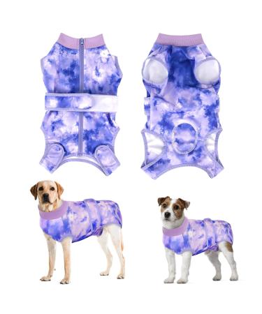 Eyein dogbody after op breathable soft one-piece for dogs with zipper and belt to protect wounds e-neck band Alternative for pets (purple XXL) XXL Lila - Buy Online on GoSupps.com