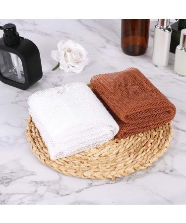 Aomig Bain ponge Africaine Net Gant de Toilette Exfoliant Eponge Douche Gommage Corps Filet de Bain Ceinture de African Net Sponge Filets Moussants ponge en Luffa pour Corps(Blanc+Marron) 2pcs-blanc+marron - Buy Online on GoSupps.com