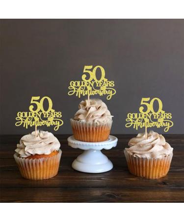 Keaziu 24 PCS 50th Anniversary Cupcake Toppers 50 Diamond Years Anniversary Cupcake Picks Cheers to 60 Years Wedding Anniversary Happy 50th Anniversary Birthday Party Cake Decorations Supplies Gold 50 Gold - Buy Online on GoSupps.com