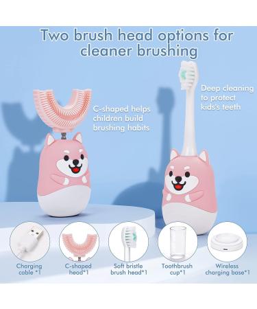 Tyiagle U Shaped Kids Toothbrush for Ages 2-12 (Dog Design, Ages 2-6) - Buy Online on GoSupps.com