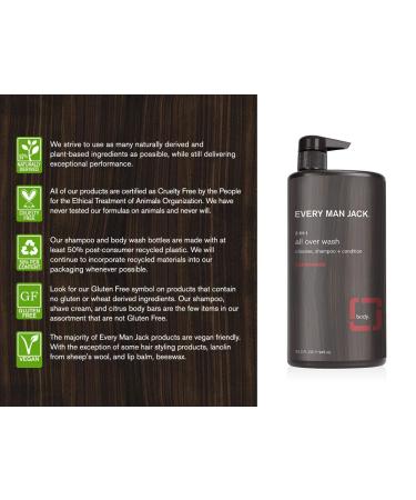 Every Man Jack Men's Body Wash Twin Pack - 33 oz x 2 | Cedarwood Scent | Paraben & Phthalate Free | Dye-Free | Cruelty-Free Certified - Buy Online on GoSupps.com