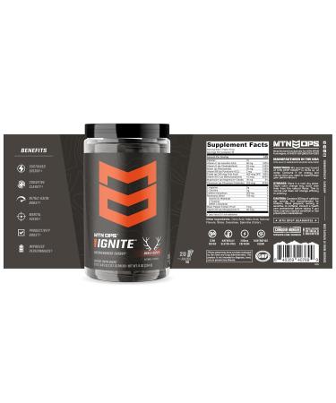 MTN OPS Ignite Trail Packs - Supercharged Energy & Focus Drink Mix | BCAA & Nootropic Blend Gluten Free 200mg Caffeine 20 Servings - Bugle Berry - Buy Online on GoSupps.com