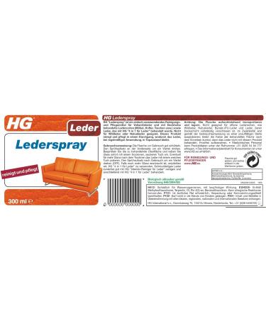 HG Leather Cleaner Spray Effortless Leather Care & Cleaning in One Step 300 ml Fast Shipping Worldwide - Buy Online on GoSupps.com