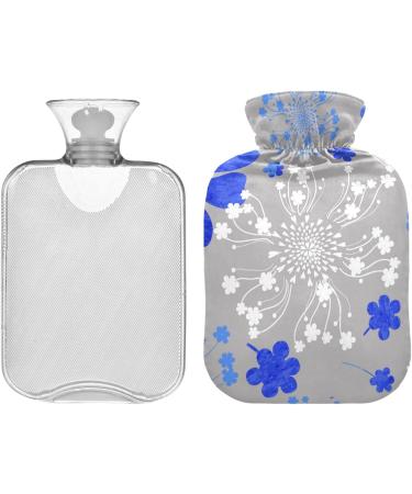 NAANLE 2L Hot Water Bottle with Lid - Blue Flowers | Ideal for Back Pain Relief & Neck Therapy - Hot & Cold Compress - Buy Online on GoSupps.com