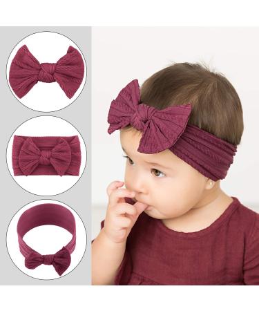 8PCS Baby Nylon Headbands Hair Bows for Baby Girls | Newborn to 12 Months - Buy Online on GoSupps.com
