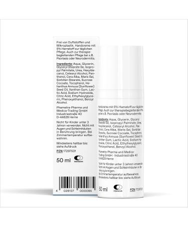 Phametra 5% Urea Hand Cream - Moisturizes & Rehydrates Dry Hands | Odor-Neutral | Eco-Friendly | 50ml for International Shipping - Buy Online on GoSupps.com