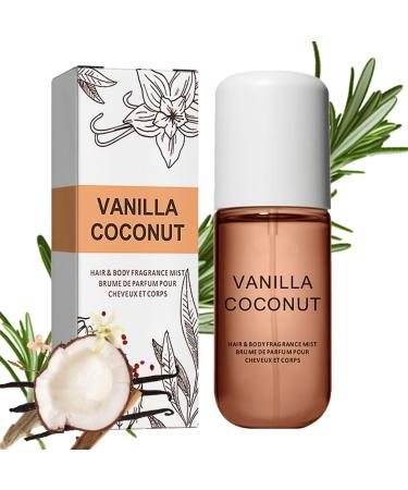 Vanilla Coconut Perfume Vanilla Skin Perfume Vanilla Coconut Body Spray Vanilla Skin Body Mist for Women Hair Perfume for Women Long Lasting Hair and Body Mist Perfume (VANILLA)