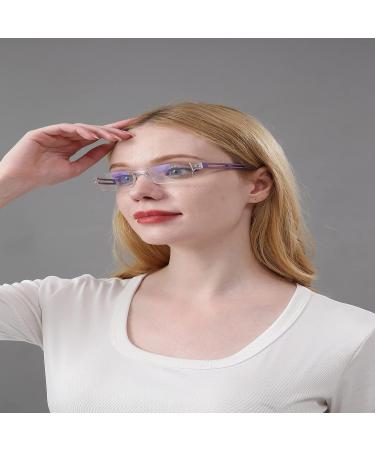 Kokobin +1.5 Diopter Frameworkless Reading Glasses | Anti Blue Light Visual Aid for Men & Women (Purple) - Buy Online on GoSupps.com