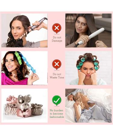 Satin Heatless Curling Set - Curling Stick + Curly Hair Cover Zero Heat Curling Set Big Wave Sleep Lazy Person Curling Hair Artifact Heatless Curly Hair Set for Women (JF-07) - Buy Online on GoSupps.com