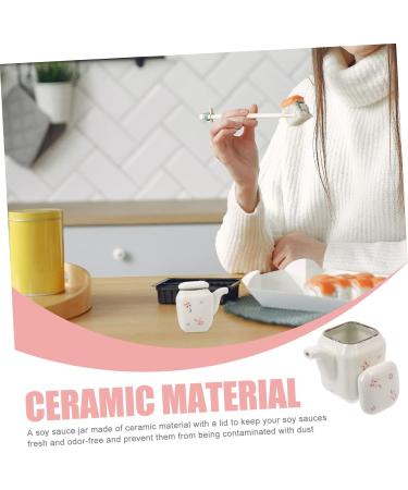 ABOOFAN 3pcs Ceramic Soy Sauce Pot Japanese Oil Dispenser Vinegar Jar Porcelain Olive Oil Bottle Oil Pot Vinegar Bowl Kitchen Seasoning Jar Japanese Soy Sauce Shoyu Ceramics Lecythus White 8X7.5X5CMx3pcs Whitex3pcs - Buy Online on GoSupps.com