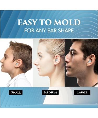 8 Pairs Silicone Ear Plugs for Sleeping - Reusable Waterproof Moldable SNR 27dB Noise Cancelling Premium EarPlugs - Ideal for Sleeping, Shooting, Airplanes, Concerts, Mowing, Studying, Swimming - White - Buy Online on GoSupps.com