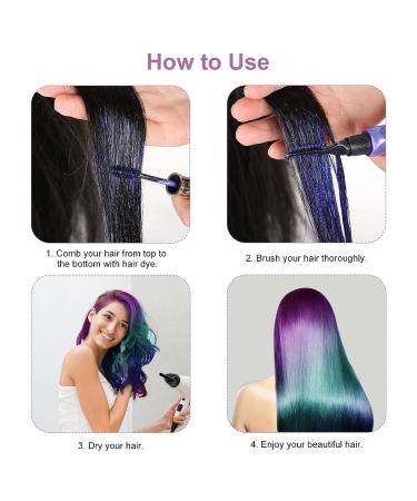Bestauty Disposable Hair Dye Spray - 6 Colors Washable Hair Chalk Mascara for Party, Halloween, Cosplay - Dark Color (6PCS) - Buy Online on GoSupps.com