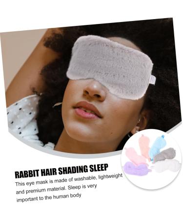 FRCOLOR 6pcs Rabbit Fur Blackout Eye Masks - Plush Breathable Sleep Shades for Travel & Relaxation - Buy Online on GoSupps.com