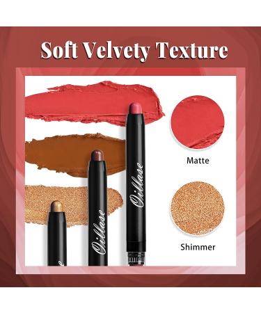 12 PCS Waterproof Glitter Eyeshadow Stick Set with Primer - Smudge Proof Shimmer and Matte Eye Makeup Crayon - Cream Eyeshadow Pen with Soft Brush - Buy Online on GoSupps.com