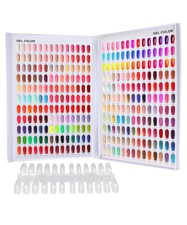 308 Nail Color Chart Display, Nail UV Gel Polish Book Nail Painting Practice Design Board, Fake Tips Nails Sample Display Nail Art for Nail Salons, DIY Nail Art at Home