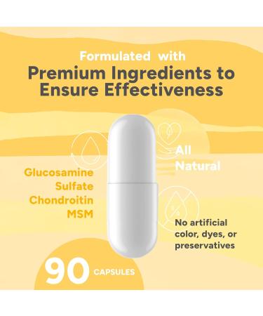 Sunrise Apothecary Joint Health Optimum Levels of Glucosamine Chondroitin and MSM Joint Muscle Supplements 90 Glucosamine and Chondroitin Capsules - Buy Online on GoSupps.com