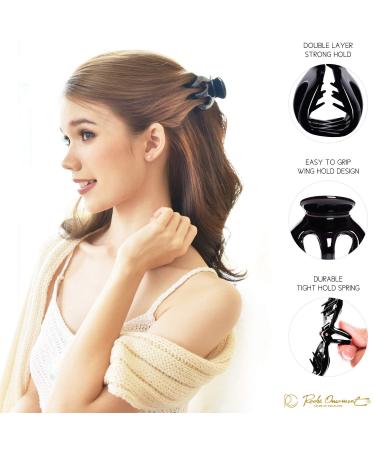 RC Roche Ornament 6 Pcs Womens Pumpkin Hair Claw Clips - No Slip Grip, Strong & Durable, Premium Quality Beauty Accessory - Medium Black (Pack of 6) - Buy Online on GoSupps.com