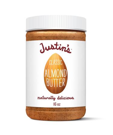 JUSTIN'S Classic No Stir Gluten-Free Almond Butter, 16 Ounce Jar