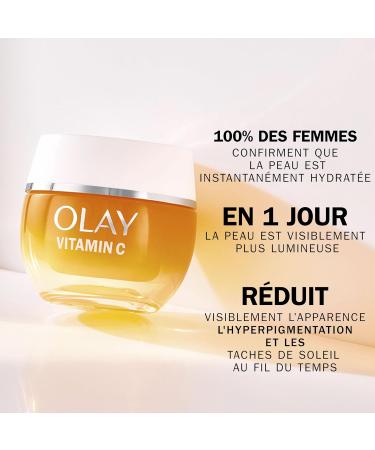 Olay Vitamin C Gel-Cr me de Jour Hydratante pour le Visage Soin AHA Niacinamide Pure 99% et Vitamine E. Soin clat: Anti-Taches Brunes Unifie Hydrate. Sans Effet Gras ou Collant. 50ml - Buy Online on GoSupps.com