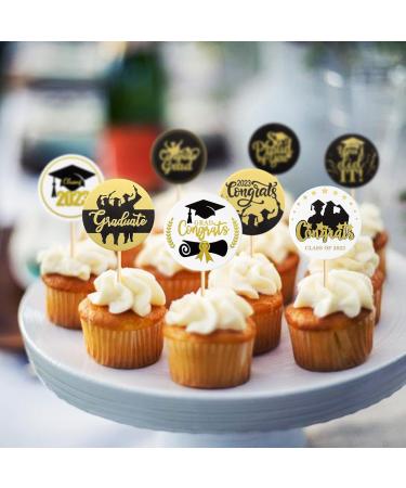 Ercadio 24 Pack 2023 Congrat Grad Cupcake Toppers 2023 Congrats Grad Cupcake Picks Graduation Cupcake Toppers You Did It So Proud of You Cake Toppers for Graduation Theme Party Cake Decors Supplies B-round Grad - Buy Online on GoSupps.com