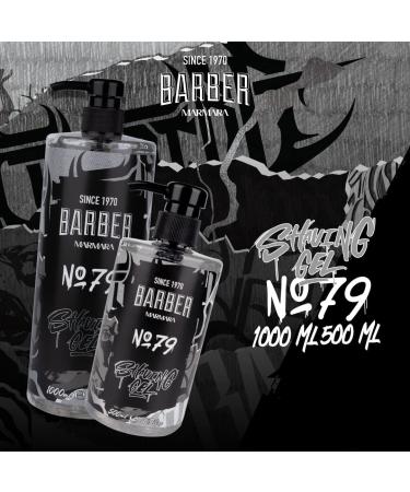 Barber Marmara No.79 Shaving Gel for Men - 1000ml Transparent Razor Gel | Precise Beard Contours | Foams-Free & Skin Cooling | Ideal Beard Care Solution - Buy Online on GoSupps.com