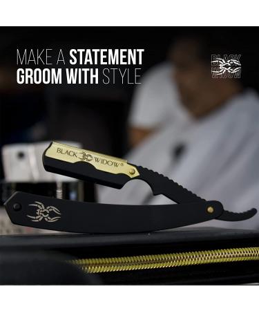 Black Widow Professional Barber Straight Edge Razor - Gold (1.5mm) - Buy Online on GoSupps.com