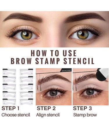 YOOMIA Eyebrow Stamp Stencil Kit - Waterproof Dark Brown Brow Stamp Shaping Set - Buy Online on GoSupps.com