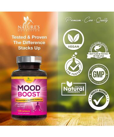 Calm Support Supplement - 1000mg Herbal Formula with Ashwagandha, L-Theanine & GABA for Natural Stress Relief & Relaxation - 120 Capsules - Buy Online on GoSupps.com