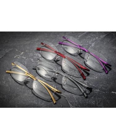Shop Interior 2-Pack Borderless Blue Light Filter Reading Glasses for Men & Women - Lightweight Spring Hinge Anti-Blue Computer Glasses (1.00) - Buy Online on GoSupps.com