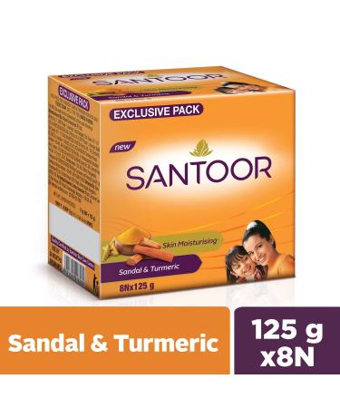 Skin Moisturizing Sandal & Turmeric Soap - Anti-Aging Nourishing Soft & Smooth Skin | Pack of 8 125g | All Skin Types | International Shipping - Buy Online on GoSupps.com