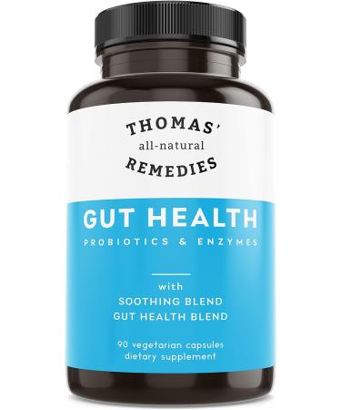 Thomas' all-natural Remedies Gut Health with Digestive Enzymes, Probiotics, Ginger, Papaya, and Turmeric for Digestion and Bloating Relieve