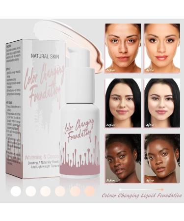 Fond de Teint Changeant De Couleur Hydratation 24H Fondation Couvrante Totale Base de Maquillage Correcteur Longue Tenue Waterproof Fond de Teint Liquide Matte & Poreless Finish - 30ml - Buy Online on GoSupps.com