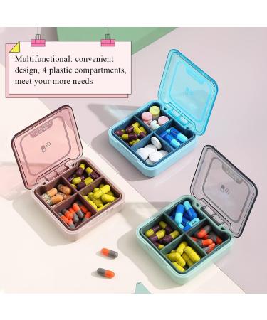 Berglander Travel Pill Organizer (Pack of 3) | Waterproof & Portable Medicine Case - 4 Compartments for Daily Vitamins & Fish Oil - Buy Online on GoSupps.com