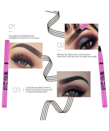 Smudge Proof Micro Tip Liquid Eyebrow Pencil - Dark Coffee | Waterproof Long Lasting Natural Brow Tint Makeup - 0.10 Fl Oz - Buy Online on GoSupps.com