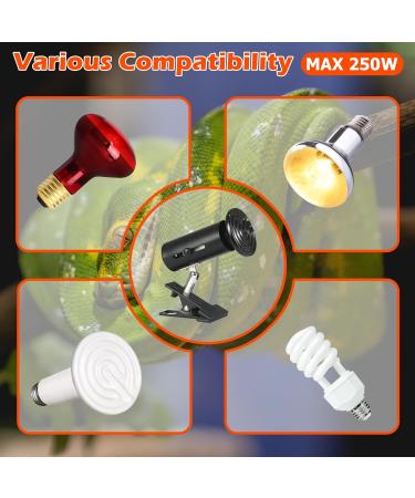 Coospider 100W Infrared Ceramic Heat Lamp for Reptiles & Amphibians - No Visible Light E27 Bulb Holder Perfect for Turtles Lizards Snakes & More - Buy Online on GoSupps.com